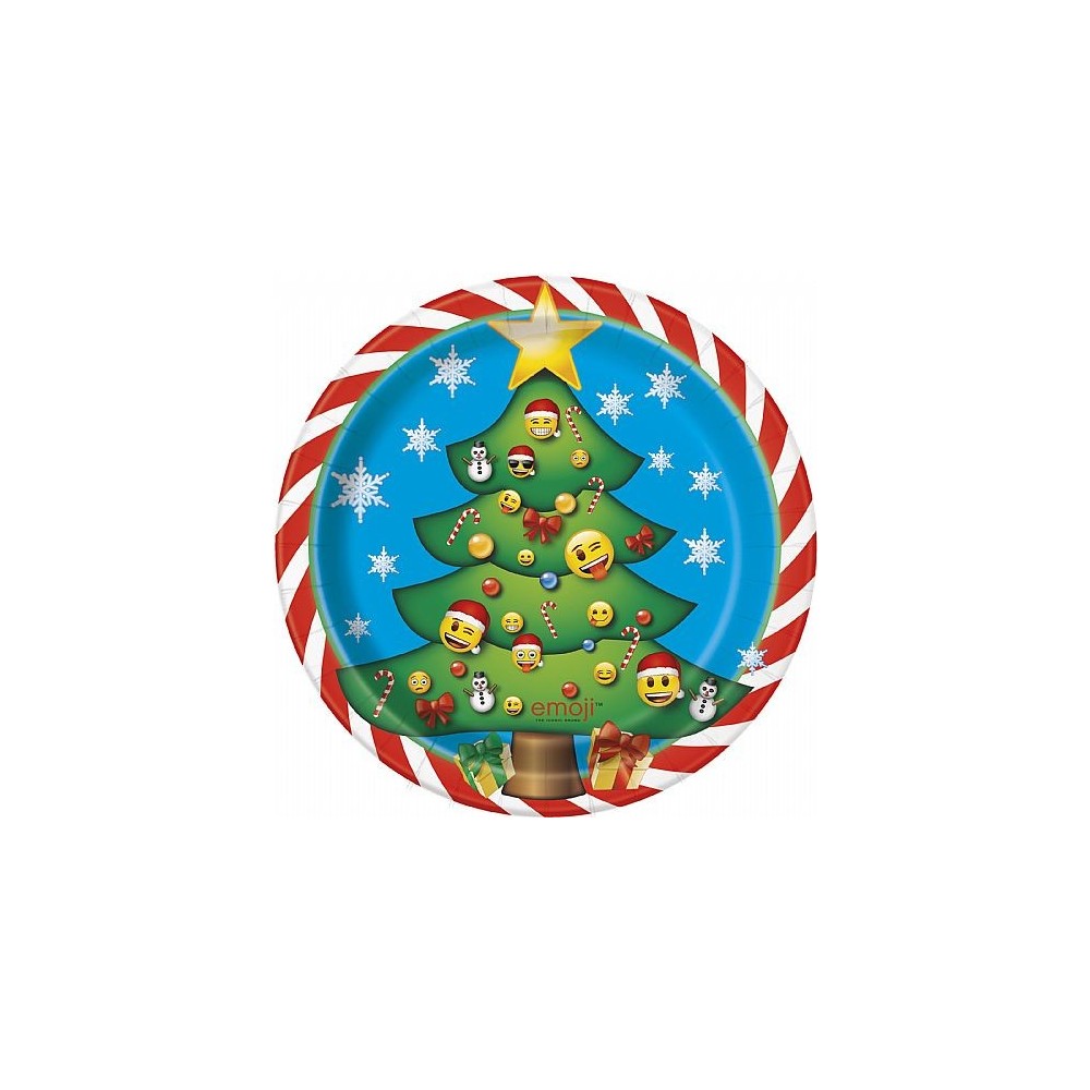 Platos Emoji Navidad 18 cm (8uds)