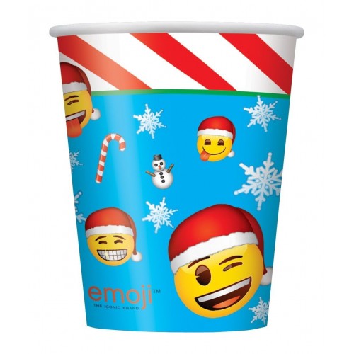 Vasos Emoji Navidad 266 ml (8uds)