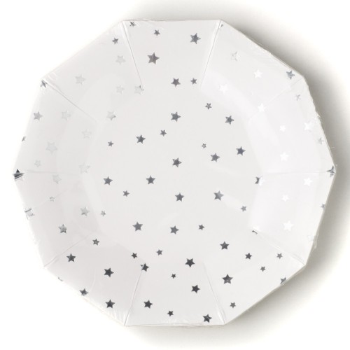 Platos Estrellas Plata 18 cm (8 uds)