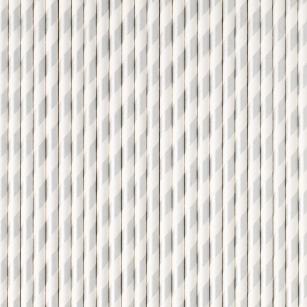 Pajitas rayas plata (25 uds)