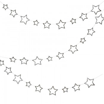 Guirnalda Estrellas "Brillo" Plata (1 ud)