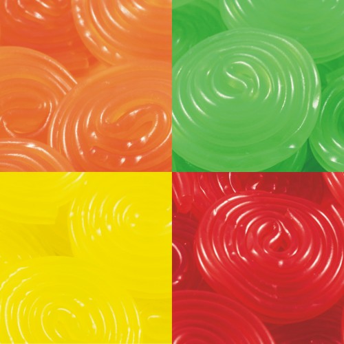 Discos de regaliz multicolor (40 uds)