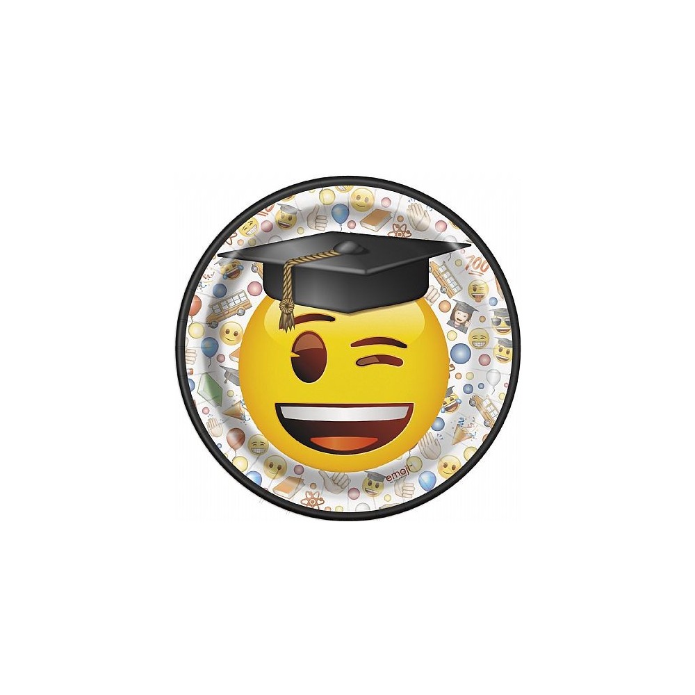 Platos graduación Emoji 18 cm (8 uds)