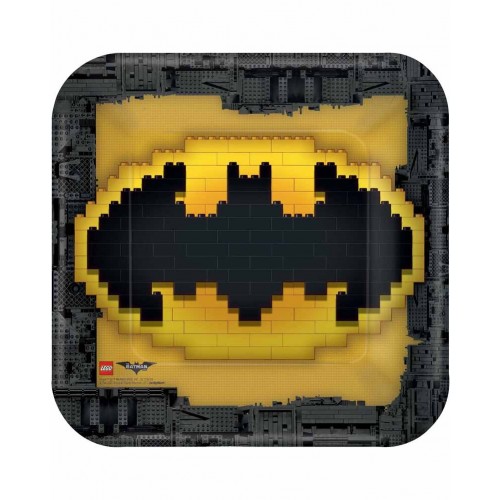 Platos Lego Batman cuadrado 23 cm (8 uds)