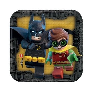 Platos Lego Batman cuadrados 18 cm (8 uds)