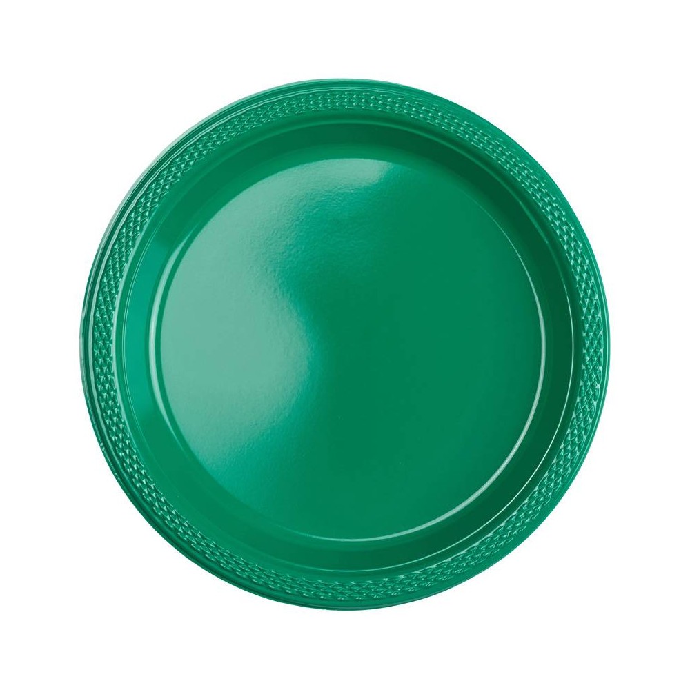 Platos Verde Plásticos 18cm (10 uds)