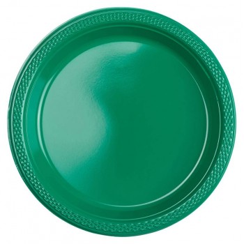 Platos Verde Plásticos 18cm (10 uds)