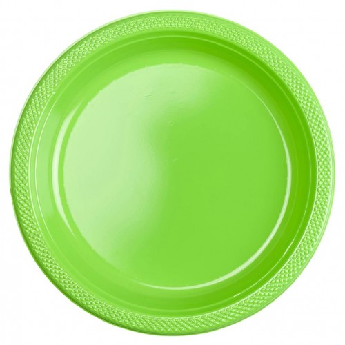 Platos Verde claro plásticos 23 cm (10 uds)