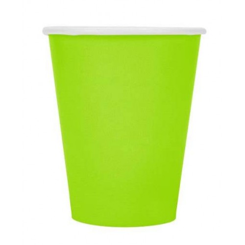 Vasos de Cartón Verde NEÓN 266 ml (14 uds)