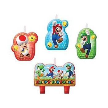 Vela personajes Super Mario (4 uds)
