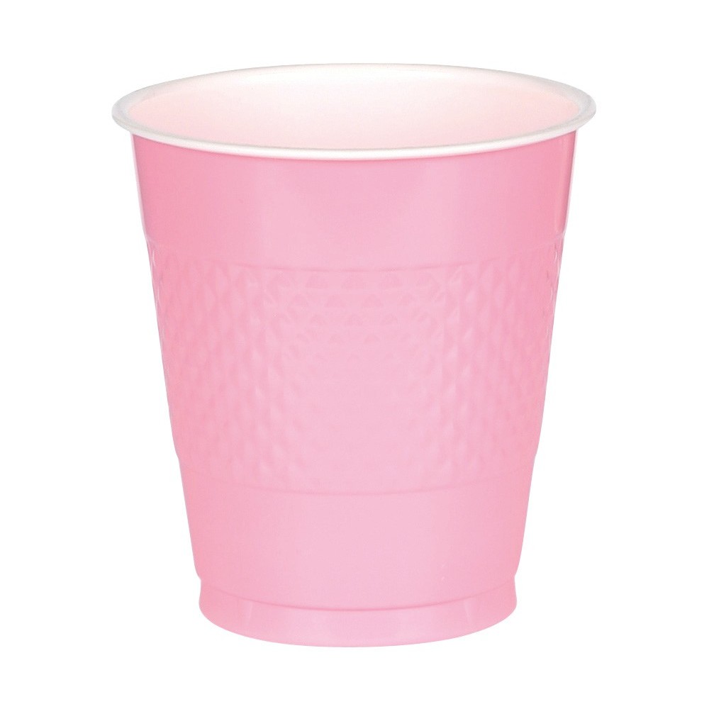 Vasos plástico rosa 355 ml(10 uds)