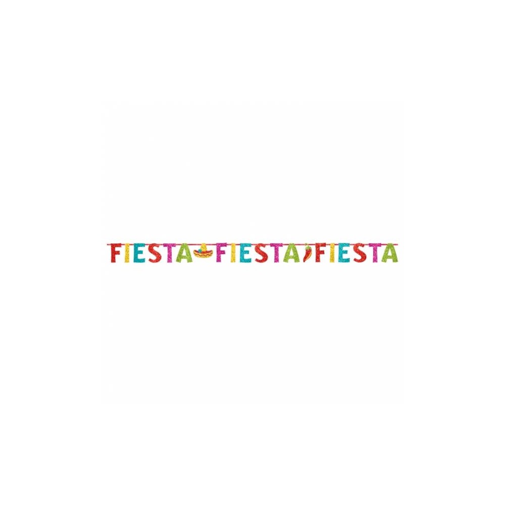 Banderín brillante letras Fiesta (1ud)