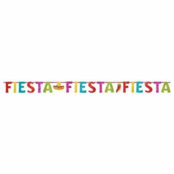 Banderín brillante letras Fiesta (1ud)