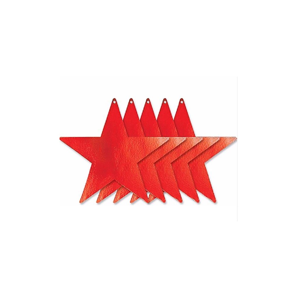Estrella recortable color rojo (5 uds)