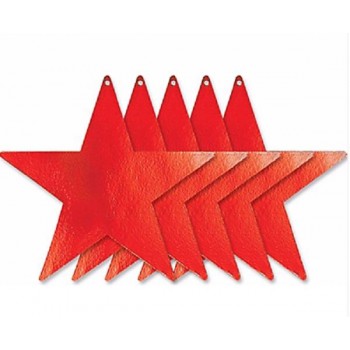 Estrella recortable color rojo (5 uds)