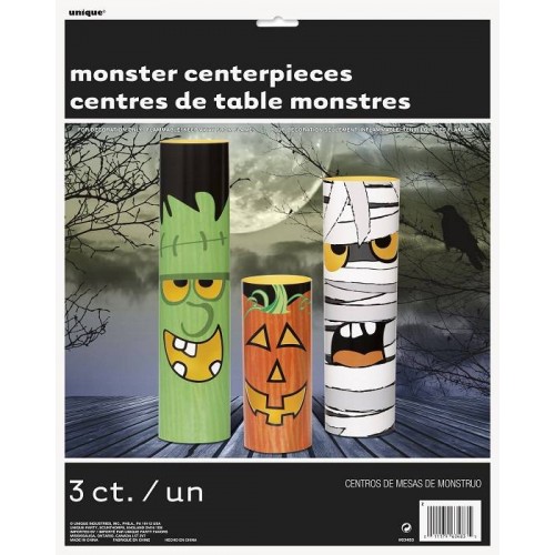 Centro de mesa monstruos Halloween  (3 uds)