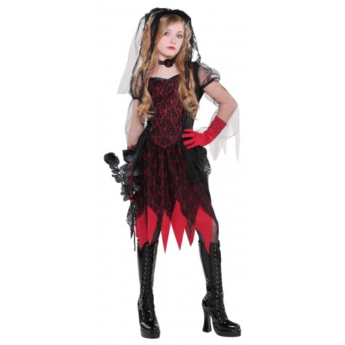 Disfraz novia gótica para niñas (8-10 años)
