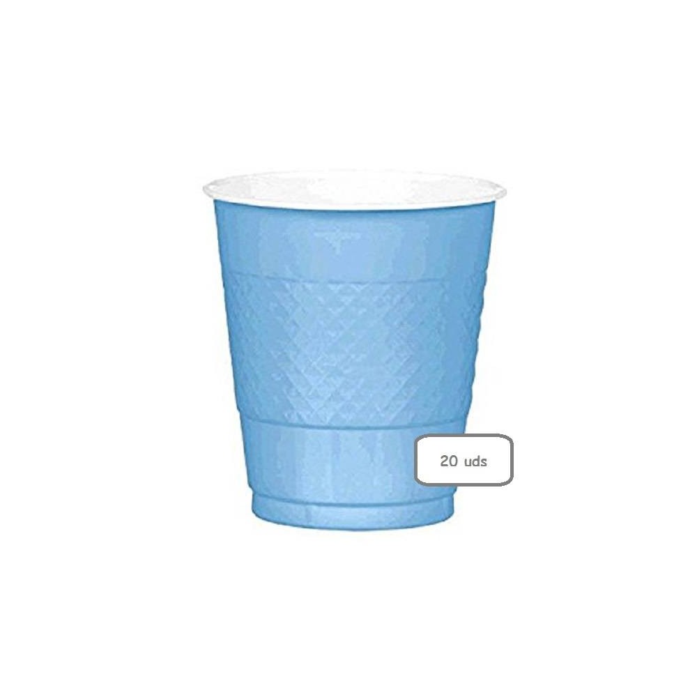 expedición Apoyarse interior Comprar Vasos Plástico Azul Claro 355 ml. Precios baratos