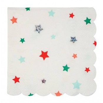 Servilletas estrellas multicolor pequeñas (16 uds)