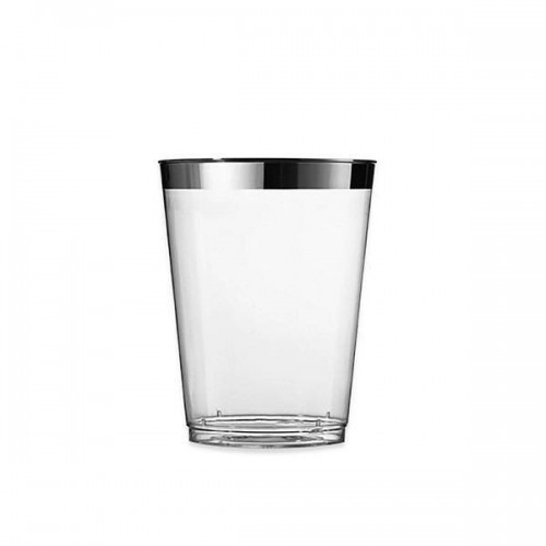 Vaso transparente con borde metalizado (10 uds)