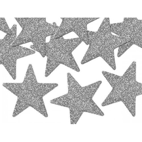 Decoración Estrellas color plata (8 uds)