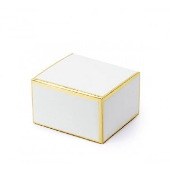 Cajitas blancas con bordes oro metalizados (10 uds)