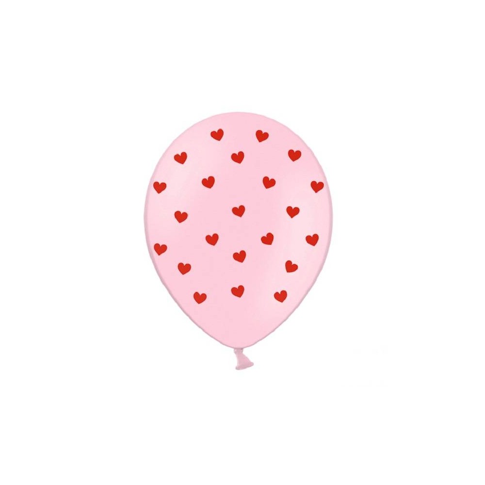 Balão Rosa Pastel Corações (6 uds)