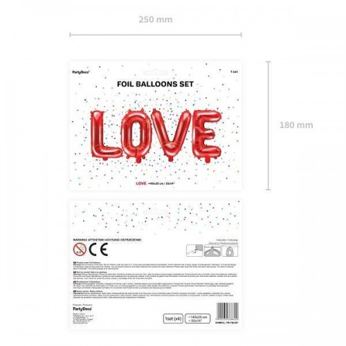 Globo foil "LOVE" rojo (1 ud)