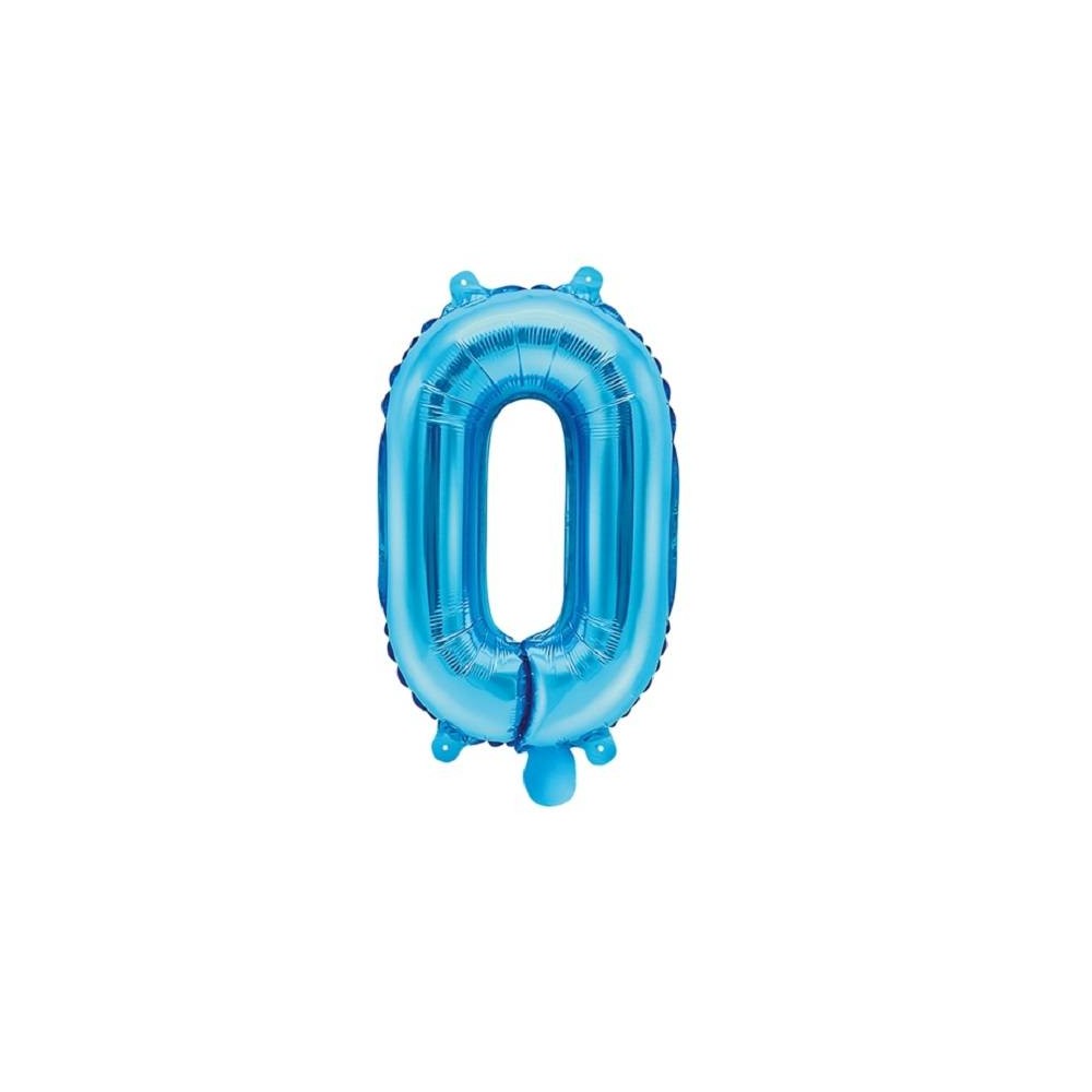 Globo número "0" azul - 35 cm  (1 ud)