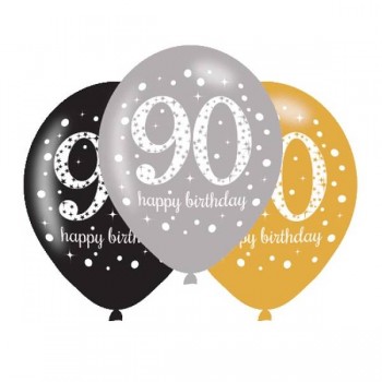 Globos "90 años" fashion (6 uds)