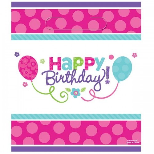 Bolsas sorpresa "Happy Birthday" pink (8 uds)