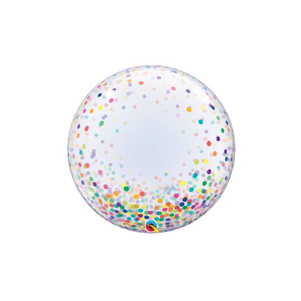 Globo Bubble Burbuja confeti multicolor 60 cm (1 ud)