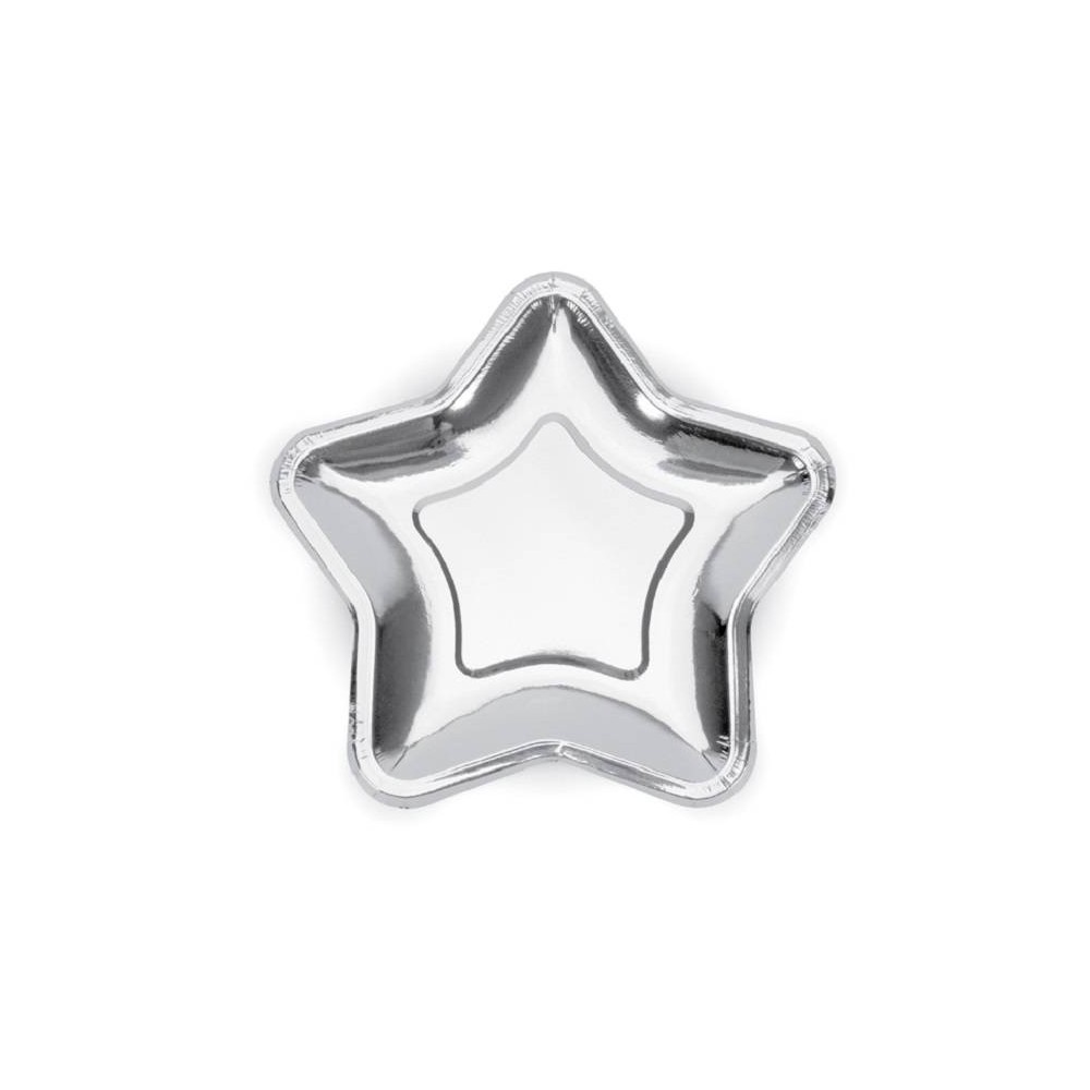 Platos forma estrellas plata (8 uds)