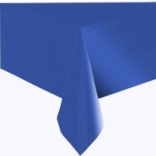 Toalha de Mesa de papel forrado com plástico azul rei