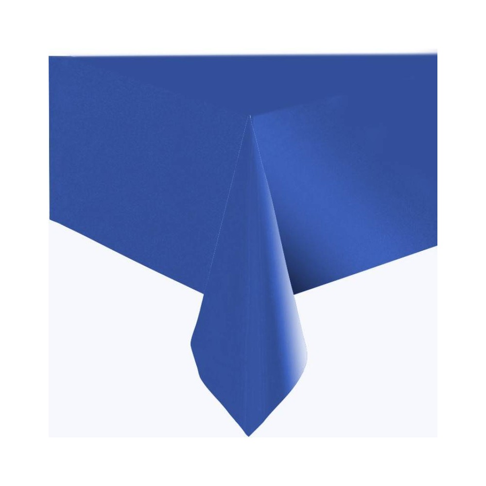 Mantel de papel forrado con plástico azul royal