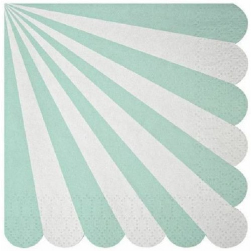 Servilletas rayas color Mint claro (20 uds)