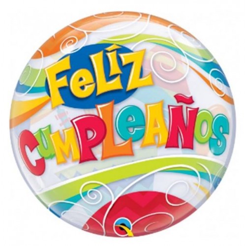 Globo "Feliz Cumpleaños" party burbuja  (1 ud)