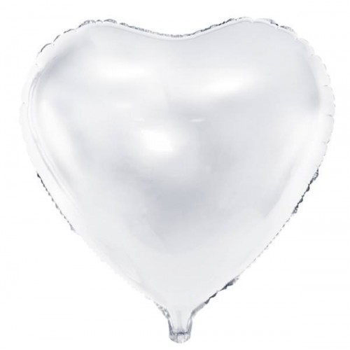 Globo Corazón blanco metalizado 61 cm (1 ud)