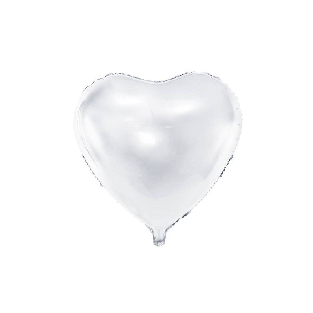 Balão coração branco metalizado 61 cm (1 ud)