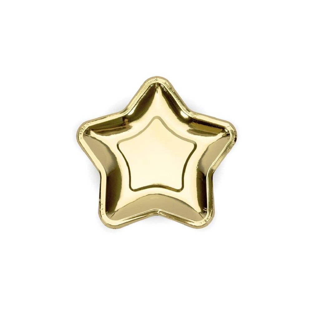 Platos forma estrella oro (6 uds)