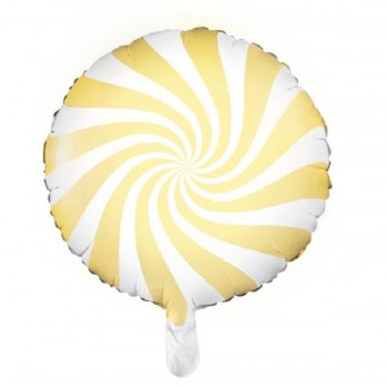 Balão Caramelo Amarelo e Branco (1 ud)