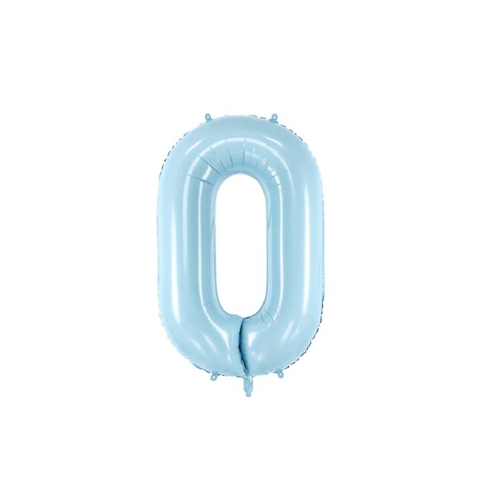 Balão Número "0" Azul Claro - 86 cm  (1 ud)
