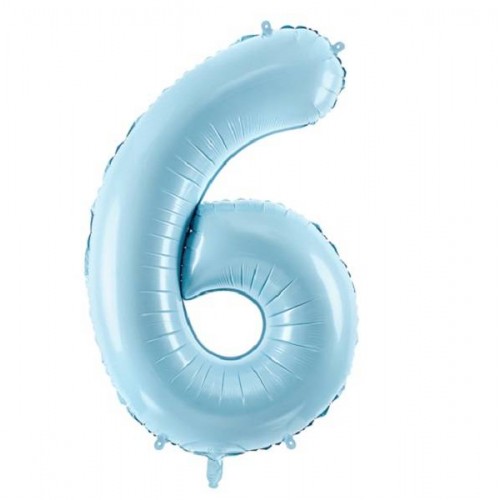Balão Número "6" Azul claro - 86 cm  (1 ud)