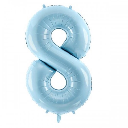 Balão Número "8" Azul claro - 86 cm  (1 ud)