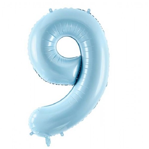 Globo número "9" Azul claro - 86 cm  (1 ud)