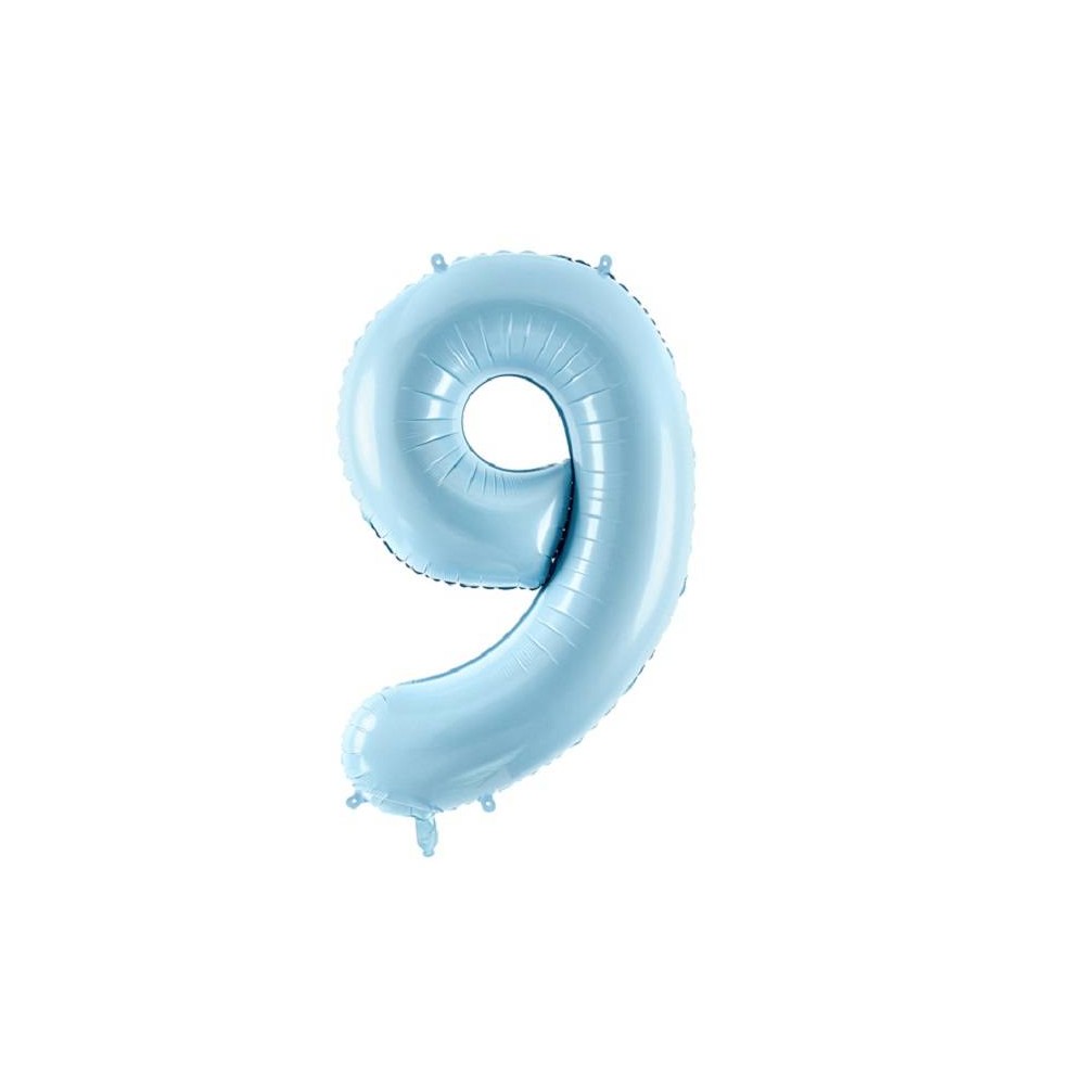 Balão Número "9" Azul claro - 86 cm  (1 ud)