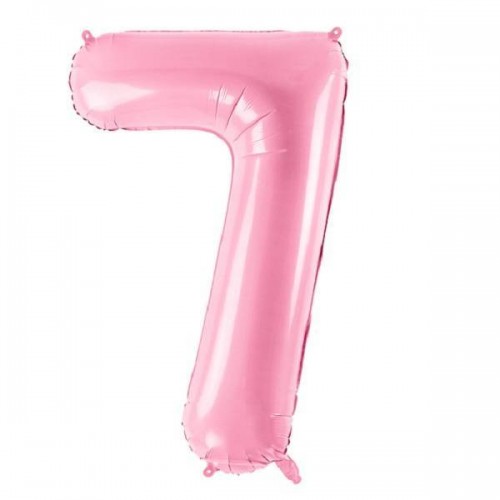 Balão Número "7" Rosa Claro- 86 cm  (1 ud)
