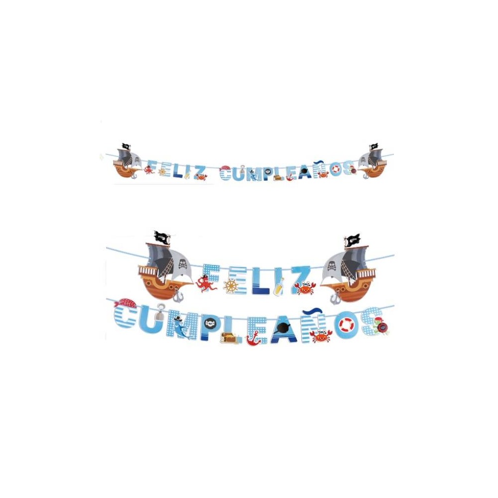 Guirnalda "Feliz Cumpleaños"  Pirata (1 ud)
