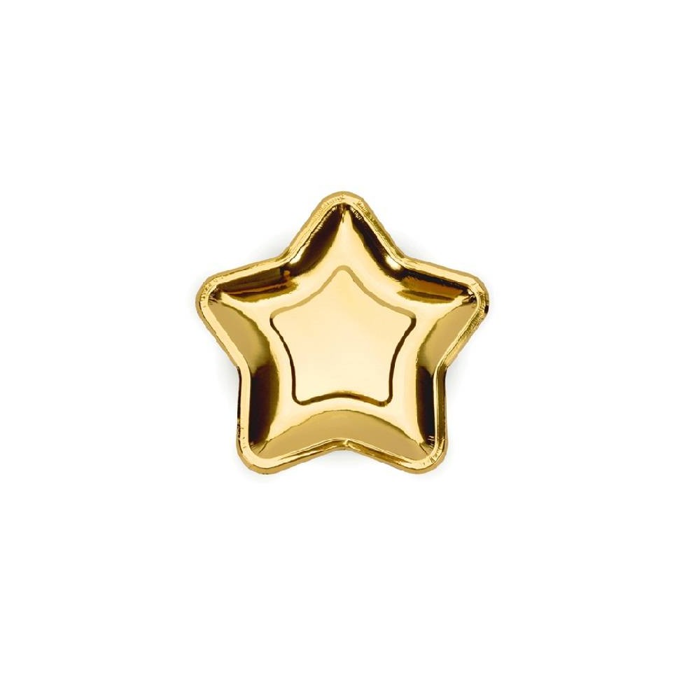 Pratos Forma Estrelas Ouro (6 uds)