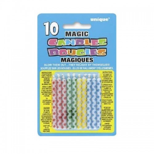 Velas mágicas coloridas com desenho tipo diamante(10 uds)